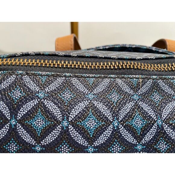 Fossil Blue and Brown Sydney Satchel with After Market Crossbody Shoulder Strap - Picture 5 of 7